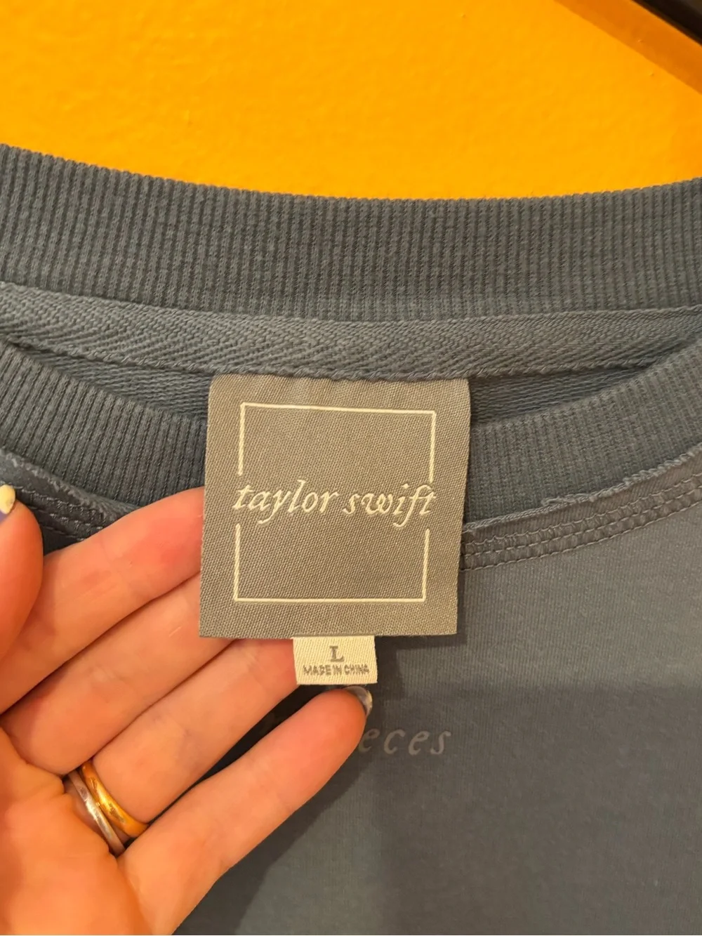 Taylor Swift Washed Blue Script Sleeve Sweatshirt Dress - Picture 6 of 7